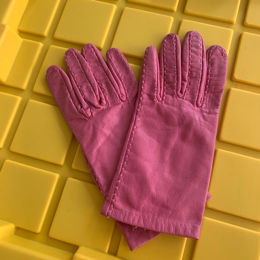 Hot Pink Leather Gloves.